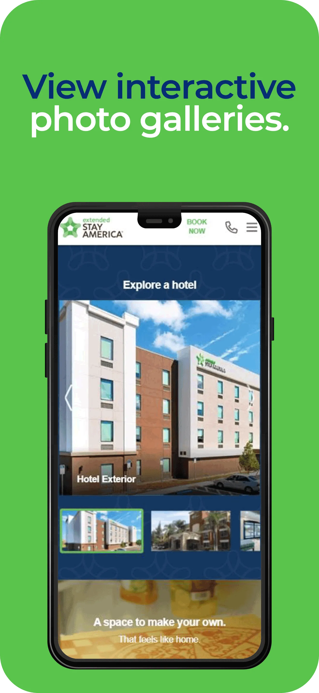 Extended Stay America mobile app preview screen